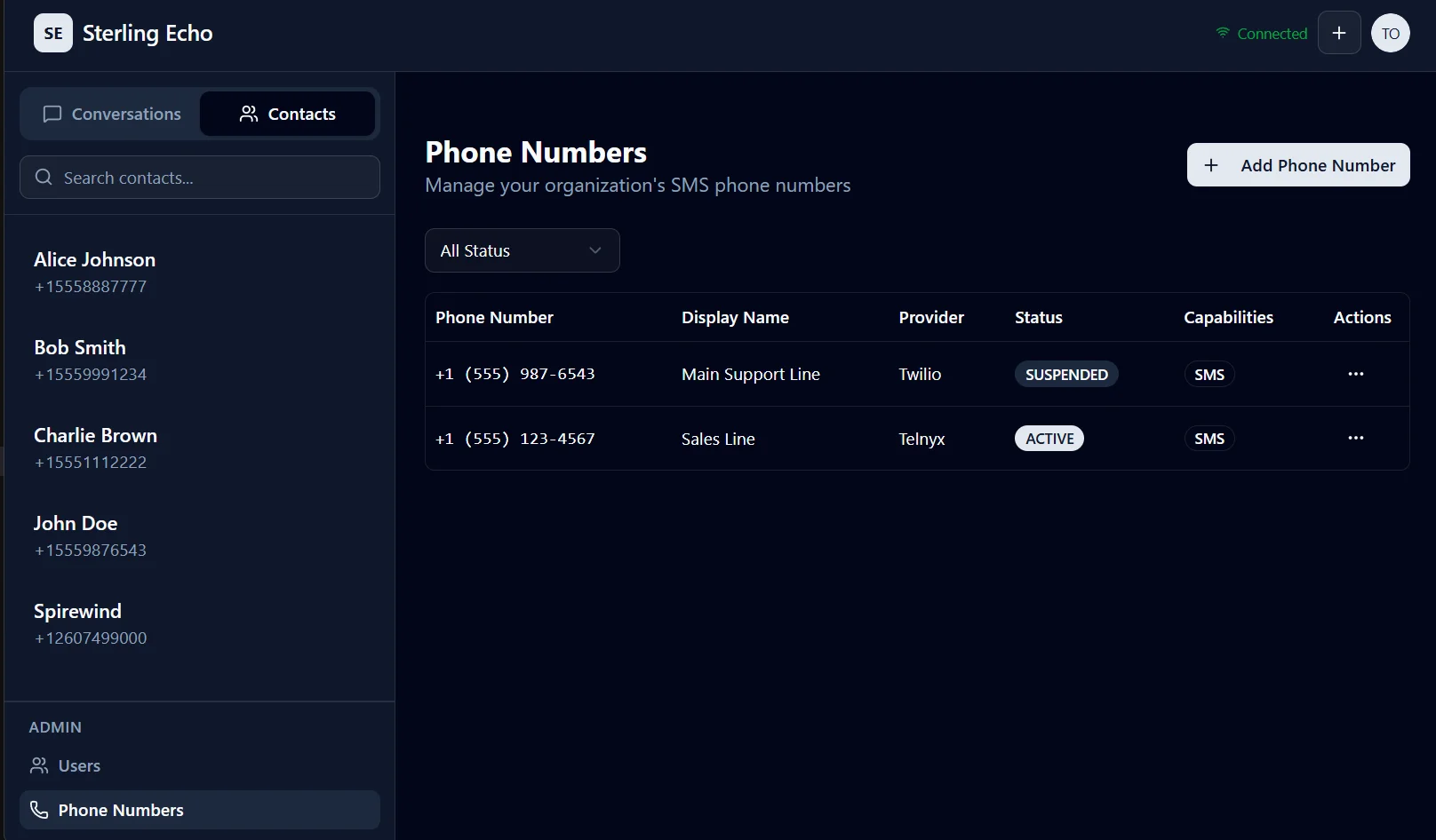 Sterling Echo Phone Numbers